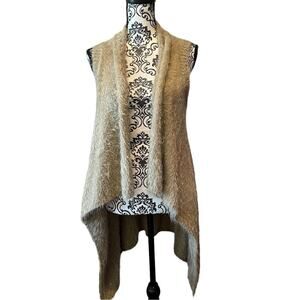 Ces Femme Open Front Sleeveless Hi Lo Vest size S/M